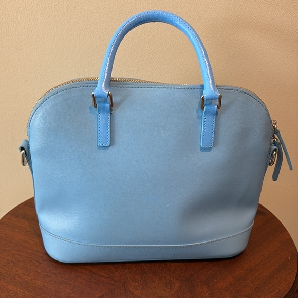 Dooney & Bourke  Satchel  shoulder bag  Saffiano light blue  front zipper pocket - Picture 7 of 15